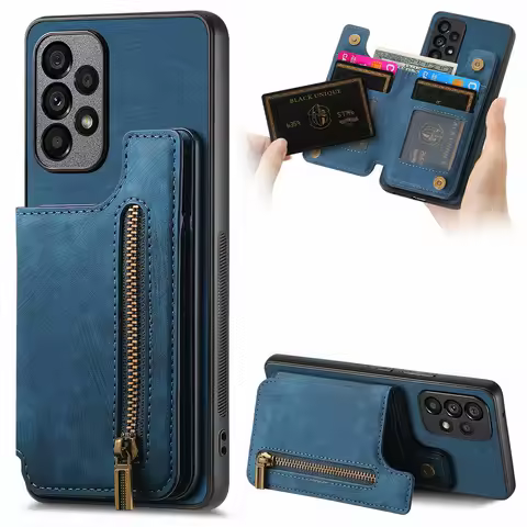 Zipper Leather Coque for Samsung Galaxy A53 A33 A23 A13 A 73 5G Wallet Flip Case Samsung Phone A73 A