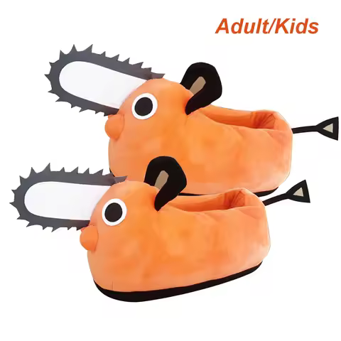Fantasy Pochita Floor Slippers Cosplay Winter Warm Shoes Anime Chain Cosplay Saw Disguise Costume Ac