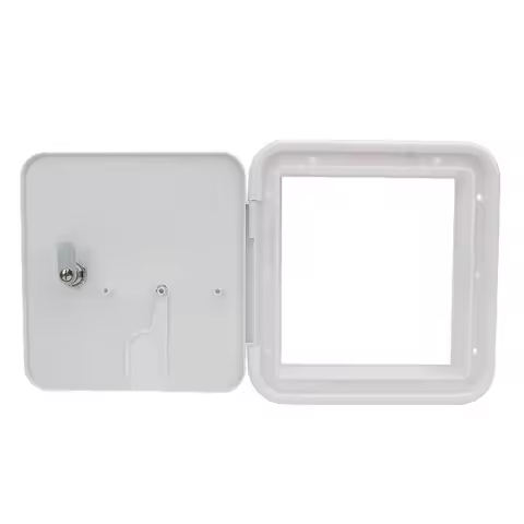215*205mm RV Cable Hatch Door ABS White RV Power Cord Hatch Cover with 2 Keys RV Electrical Cable Ha