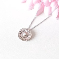 【十月誕生石】大朵蒲公英項鍊 貓眼石 銀色