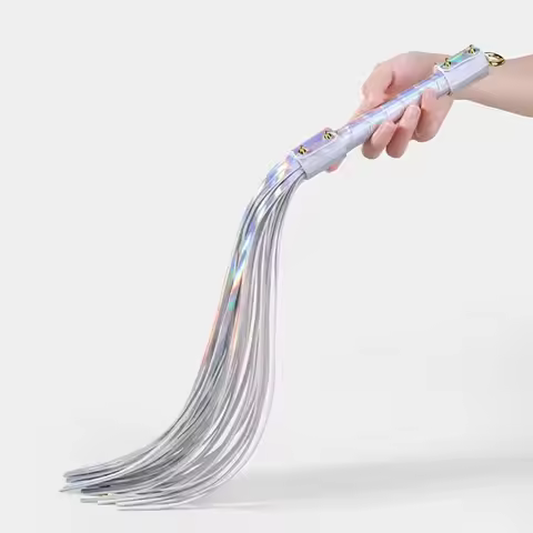 60CM Premium PU Leather Horse Whip,Rivet Reinforcement Handle Suede Flogger Whip Cowhide Horse Ridin