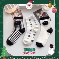 CD009 - (set of 3/separate) Men's/women's high-neck socks/socks with lovely chibi patterns