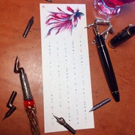 一筆箋~墨水染畫-鬥魚-(一包20張入)