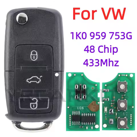 Flip Car Auto Remote Key For VW/VOLKSWAGEN SKODA CADDY EOS GOLF JETTA SIROCCO TIGUAN/TOURAN 1K0 959 
