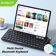 Robot KB30 Bluetooth + Wireless USB 2.4G Keyboard Multi Device up to 3 Devices with Holder for table