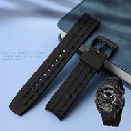 22mm Watch Band for Casio Edifice Series EF-550D/PB-523-524D Men's Sports Outdoor Bracelet Wear-Resistant Rubber Watch Strap