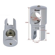 19/25mm Konektor Braket Kaca Paduan Seng Glass Clamp Holder Pipa Ke Kaca