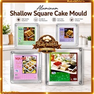 Aluminium Shallow Square Cake Mould Tin – 8 / 10 / 12 / 13 Inch / Loyang Kek Segi Empat & Kuih (4 Si