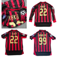 เสื้อกีฬาโรนัลโด้06 07AC Milan Kaka Kaus Sepak Bola Ronaldinho