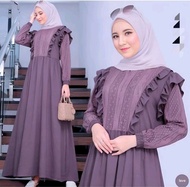 dress gamis airflow brokat mewah  maxy anak remaja premium  pakaian muslim model baru new original  pakaian pesta  baju lebaran