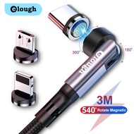 Elough 3A Fast Charging Magnetic Cable 540 Rotate Mobile Phone Charger Cable Micro USB Type C Data C