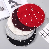 Autumn Winter Woolen Hat Beret Beret Painter Hat Beret Pearl Hat Winter Hat Female Woolen Felt Hat