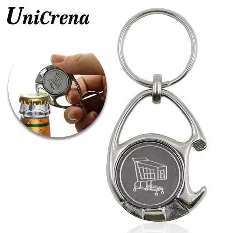 UniCrena Aldi Quarter Keychain Bottle Opener Key Chain - Multi-Tool 25-Cent Coin Holder for Shopping