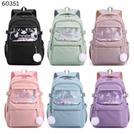 60351 #Korea Beg Backpack High Quality ( Beg Sekolah / School Bag / Beg Galas / Laptop / College ) D