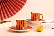 H - New Delicate Coffee Cup Set, Bone China Water Cups 2PCS/Set, Gift for Friends or Family, Good for Display and Decoration