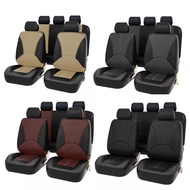 Isuzu DMax, Mitsubishi Triton, Ford Ranger Car PU Leather 5-Seater Car Seat Cover Universal Front + Rear 5-Seats Car Seat Cover Seat Cushion Kusyen Kereta Waterproof Breathable