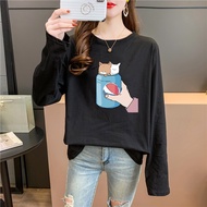 [TSHIRTWOMEN] Baju T Shirt Perempuan Lengan Panjang summer Korean T-shirt Plus Size Long Sleeve Blouse Clothes