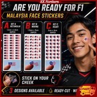 Sticker Pipi Bendera Malaysia Transparent Face Sticker Jalur Gemilang F1 Race Day Formula 1 GP Sport