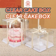 8inch Clear Cake Box Transparent Cake Box Kotak Kek Hantaran Hadiah Display Box Birthday