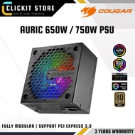 COUGAR AURIC 650W / 750W PSU 80Plus Gold /Full Modular ARGB Power Supply ATX