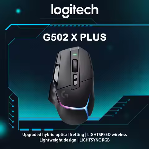 Logitech G502 X PLUS LIGHTSPEED Wireless RGB Gaming Mouse, brand-new optical-mechanical hybrid micro
