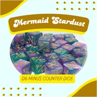1 pc. Mermaid Stardust D6 Minus Counter Dice