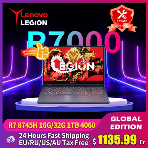 Lenovo LEGION R7000 2024 Gaming Laptop AMD R7 8745H RTX 4050/4060 16GB SSD 512GB 15.6'' 144Hz Game N