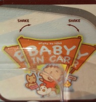 sanrio 大口仔 minnanotabo  "BABY IN CAR" 動感汽車玻璃貼帶吸盤，CAR WINDOW MESSAGE WITH SUCTION CUP