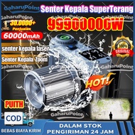 【Promosi!!!】Senter Kepala Zoom Super Terang/senter kepala zoom 100 watt/senter led cas tahan 24 jam/
