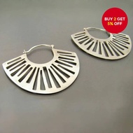 Vintage Earrings, Silvery Hoop Earrings, Bohemian Earrings, Hoop Earrings, Silvery Tribal Earrings