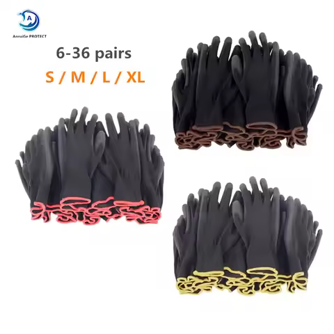 10-20-30 pairs of nitrile safety coated work gloves, PU gloves and palm coated mechanical work glove