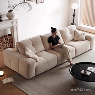 Backrest Cream New Style Monte Tofu Block 2025 Sofa Chenille Mobile Style Pixel Sofa Sofa Can I4E3