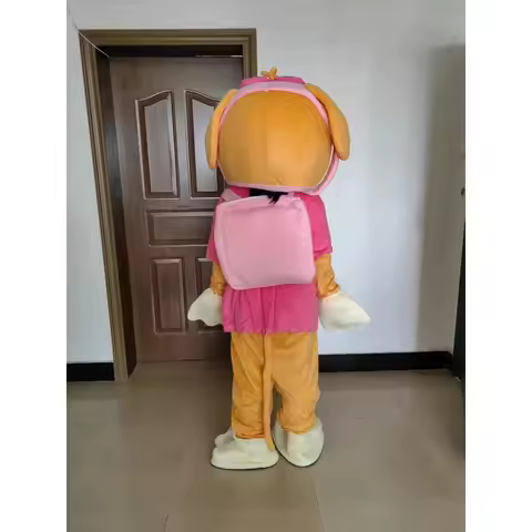 Coplay PAW Pink Dog Mascot Costume Blue White Dog Advertising Ceremony Fancy Dress Party Carnival An