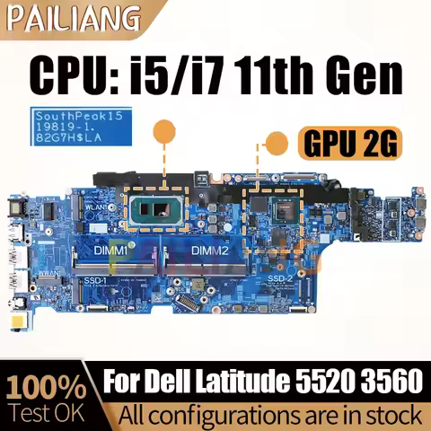 For Dell Latitude 5520 3560 Notebook Mainboard 19819-1 073T17 0HHTHV i5-1145G7 i7-1165G7/1185G7 Lapt