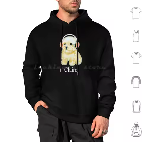 Clairo Dog-Clairo Dog With Headphones Puppy Hoodie Cotton Long Sleeve Clairo Dog Clairo Dog With Hea