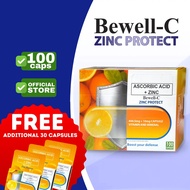 Bewell-C Zinc Protect 100 Capsules with FREE 30 capsules Non-Acidic Vitamin C with Zinc 500mg/capsul