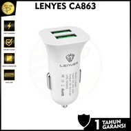 Lenyes CA863 2.4A SAVER CAR Charger 2port USB HP CAR Adapter cas handphone original