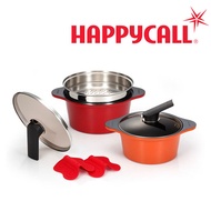 Happycall Alumite ceramic 2 pot Type B/ Kitchen Dining/ Cookware Baking/ Non Stick/ Happy Call/ Nonstick/ Aluminum Die Casting/ Internal/ External Ceramic Coating/ Built by embossing pattern