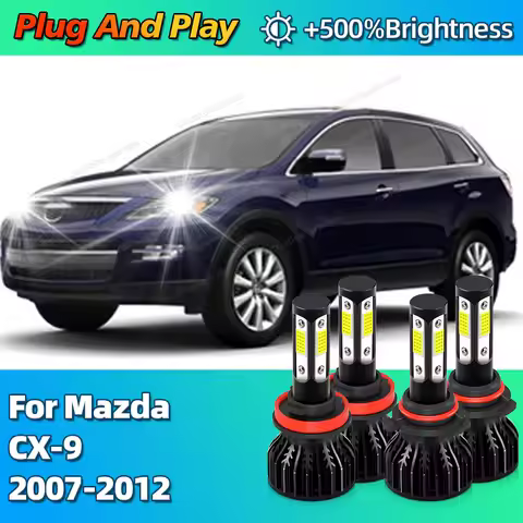 2/4Pcs Turbo 30000Lm Car Headlight LED Bulbs CANBUS Lights HB3 H11 For Mazda CX-9 CX9 2007 2008 2009