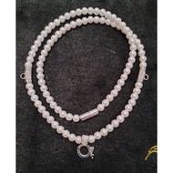Amulet 3 Pendants White Pearl necklace 60cm