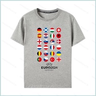 NS1 UEFA Euro 2024 European Football Championship national flag 3D summer T-shirt Anime Short Sleeve
