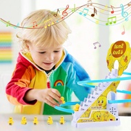 Childrens electronic 3/6/9 pcs Ducks Track Toy Set  educational toy duck penguin climbing stairs Bab
