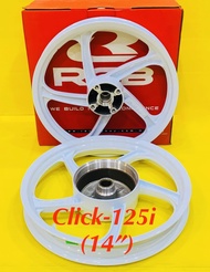 ล้อแม็ก Click-125i ขอบ 14” สีขาวล้วน : RACING BOY