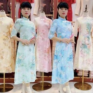 Cheongsam Women's Improved Cheongsam Dress Mid-Length Elegant Mother Clothing Ethnic Cheongsam Dress