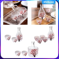 [Etekaxa] Glass Sake Set Japanese Cold Sake Glasses for Wedding Hotel Picnic