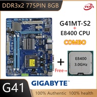 สำหรับ Gigabyte G41MT-S2เมนบอร์ด DDR3 (Wiht ฟรี Intel E5700หรือ E8400เครื่องประมวลผลซีพียู) LGA 775 