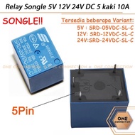 Relay Songle 5V 12V 24V DC 5 pin relay SRD 5VDC 12VDC 24VDC 10A