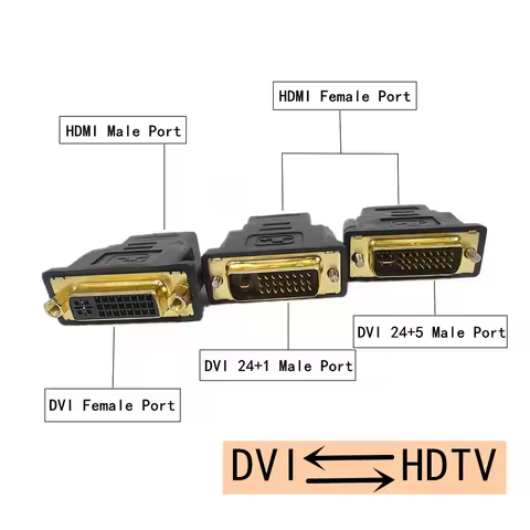 DVI 24+1 24+5 to HDTV-Compatible Cable Adapter DVI Male to Female HDTV Bi-directional Connector Conv