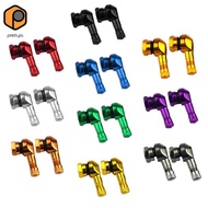[prettyia] 2Pcs CNC Aluminum Motorcycle Gas Nozzle Degree Angle Valve Adaptor Tyre