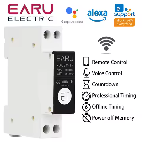 1P+N Din Rail WIFI Circuit Breaker Smart Timer Switch Relay Remote Control By eWeLink Smart Home Com